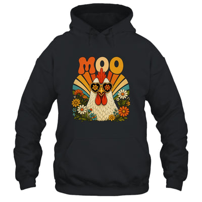 Funny Moo Chicken Graphic Tee Men Women Farm Animal Vintage Shirt & Tank Top | siriusteestore