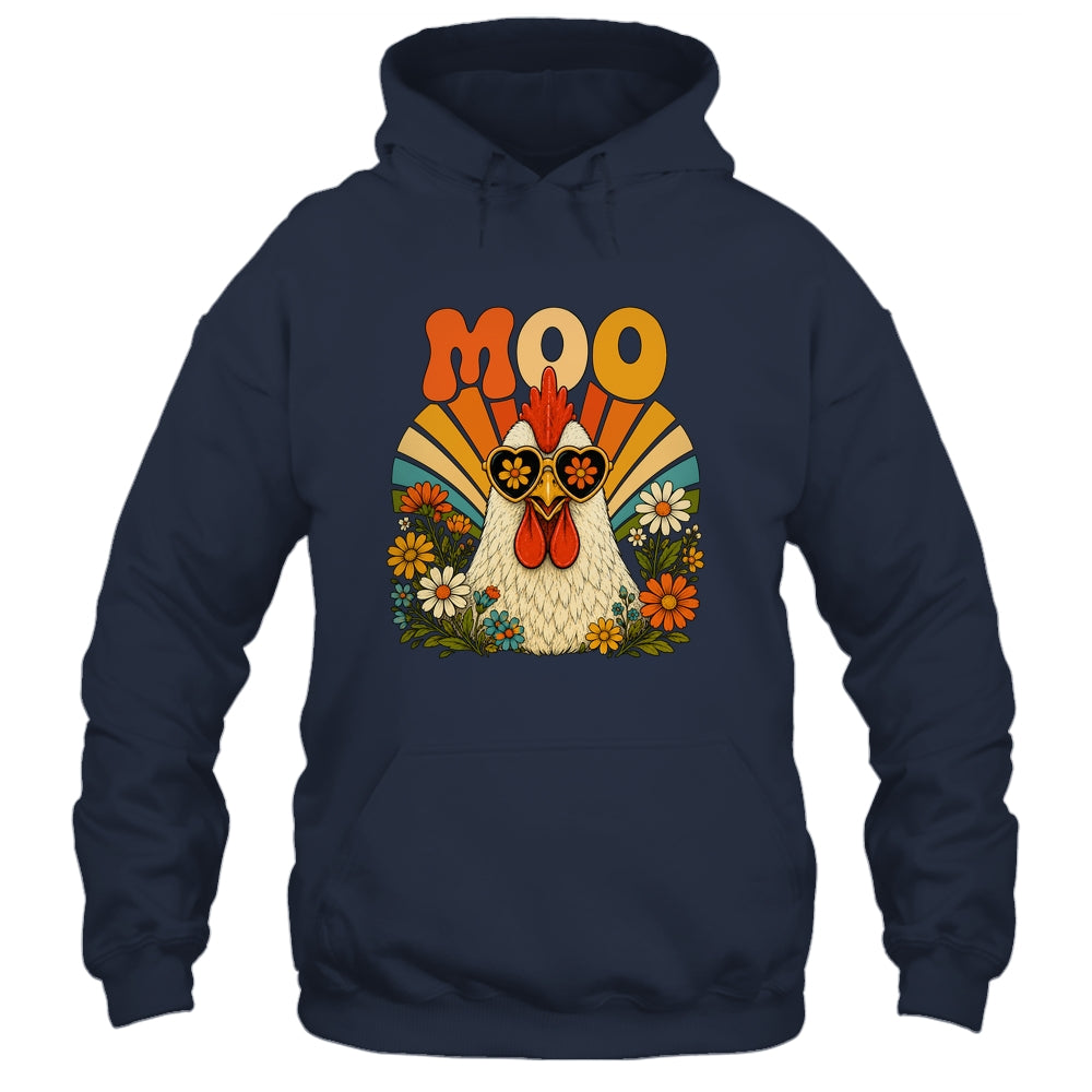 Funny Moo Chicken Graphic Tee Men Women Farm Animal Vintage Shirt & Tank Top | siriusteestore