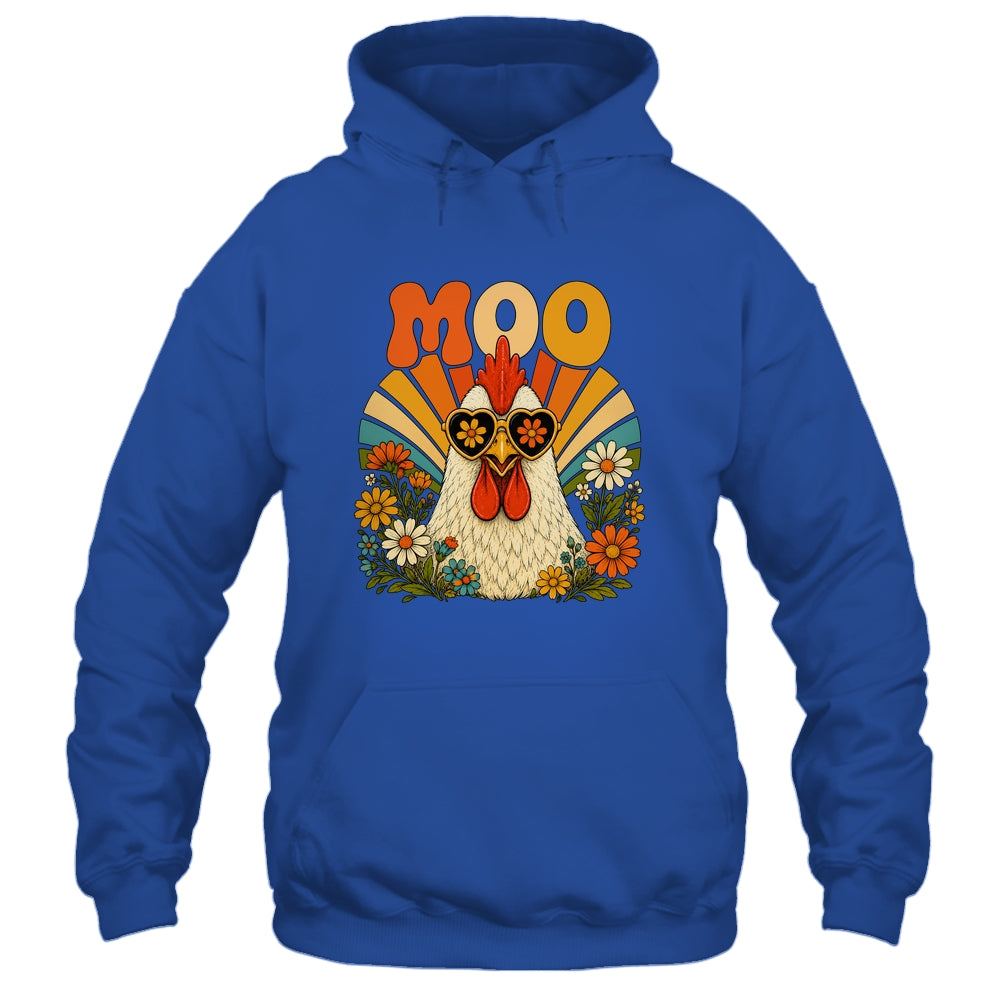 Funny Moo Chicken Graphic Tee Men Women Farm Animal Vintage Shirt & Tank Top | siriusteestore