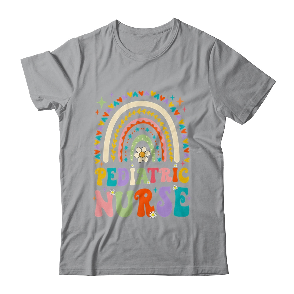 Funny NICU Nurse Pediatric Nurse PEDS Nursing Rainbow Groovy Shirt & Hoodie | siriusteestore