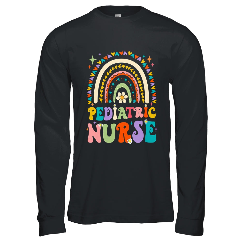 Funny NICU Nurse Pediatric Nurse PEDS Nursing Rainbow Groovy Shirt & Hoodie | siriusteestore