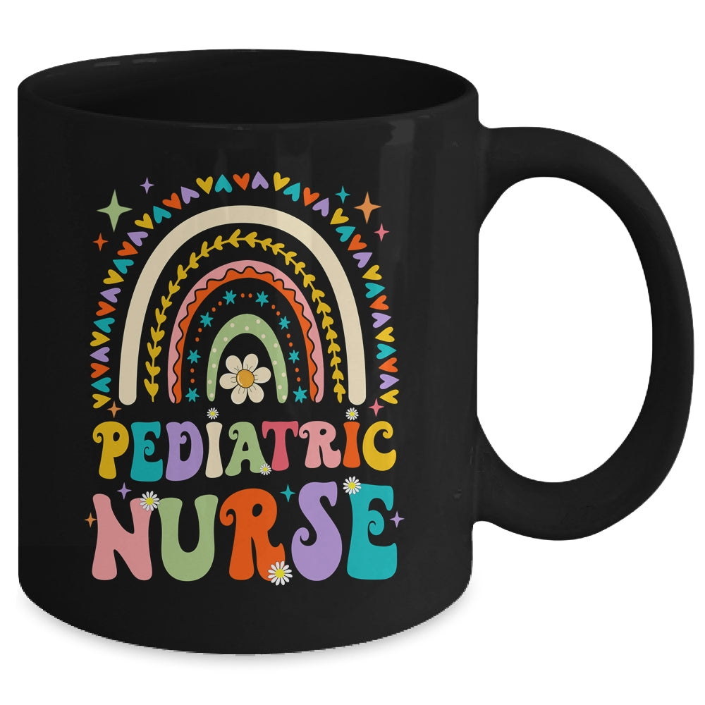 Funny NICU Nurse Pediatric Nurse PEDS Nursing Rainbow Groovy Mug | siriusteestore
