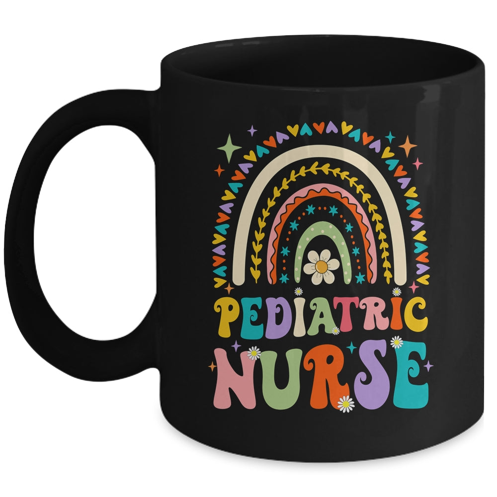 Funny NICU Nurse Pediatric Nurse PEDS Nursing Rainbow Groovy Mug | siriusteestore