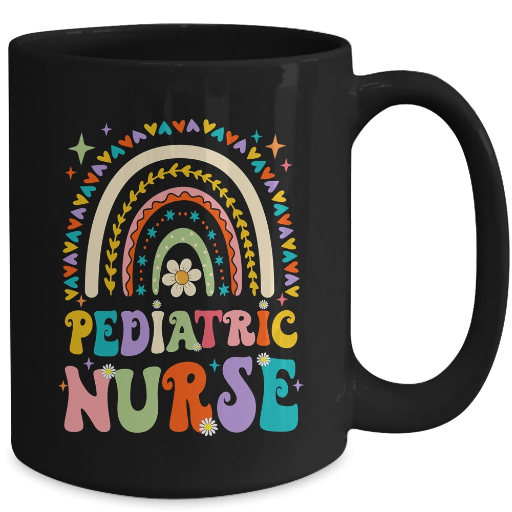 Funny NICU Nurse Pediatric Nurse PEDS Nursing Rainbow Groovy Mug | siriusteestore