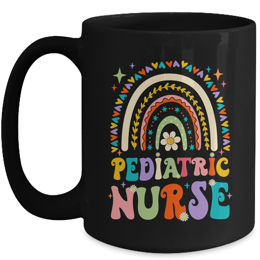 Funny NICU Nurse Pediatric Nurse PEDS Nursing Rainbow Groovy Mug | siriusteestore