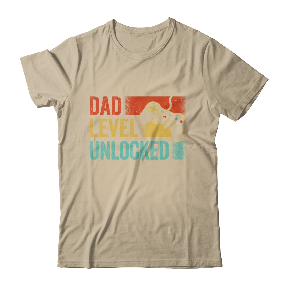 Funny New Dad Fathers Day Dad Level Unlocked Gaming Gamer Shirt & Hoodie | siriusteestore