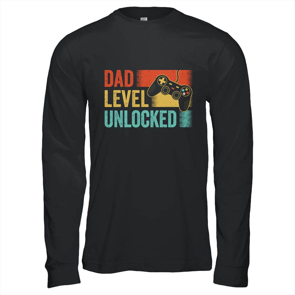 Funny New Dad Fathers Day Dad Level Unlocked Gaming Gamer Shirt & Hoodie | siriusteestore