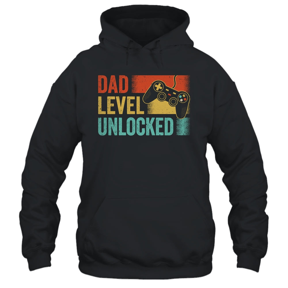 Funny New Dad Fathers Day Dad Level Unlocked Gaming Gamer Shirt & Hoodie | siriusteestore