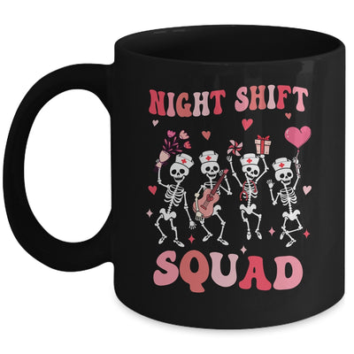 Funny Night Shift Squad Nurses Skeleton Dancing Valentine Mug | siriusteestore