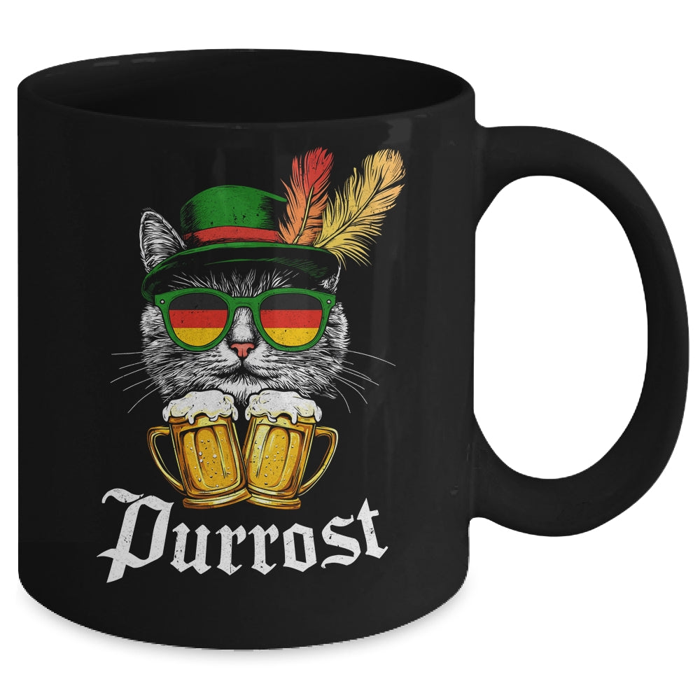 Funny Oktoberfest Cat Bavarian Drinking Beer Purrost Costume Mug | siriusteestore