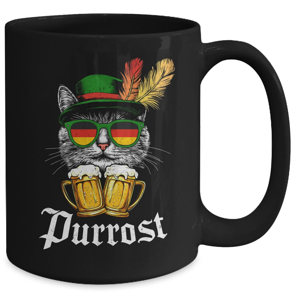 Funny Oktoberfest Cat Bavarian Drinking Beer Purrost Costume Mug | siriusteestore