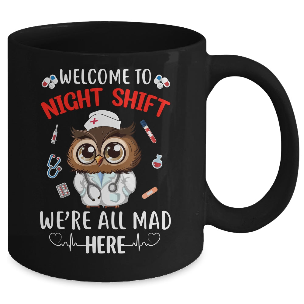 Funny Owl Night Shift Nurse Doctor RN ER For Men Women Mug | siriusteestore