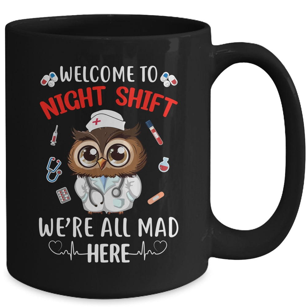 Funny Owl Night Shift Nurse Doctor RN ER For Men Women Mug | siriusteestore