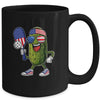 Funny Patriotic Pickle Playing Pickleball Paddle 4th Of July Mug | siriusteestore