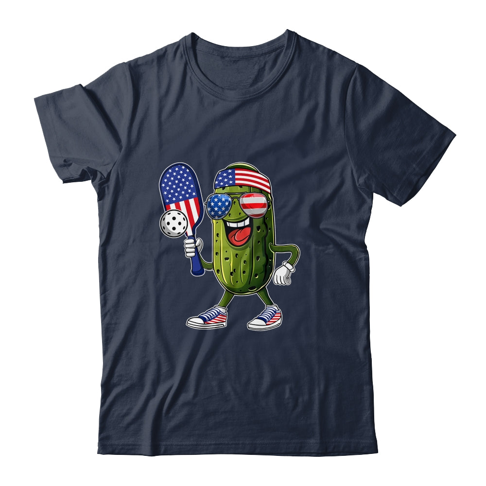 Funny Patriotic Pickle Playing Pickleball Paddle 4th Of July Shirt & Tank Top | siriusteestore