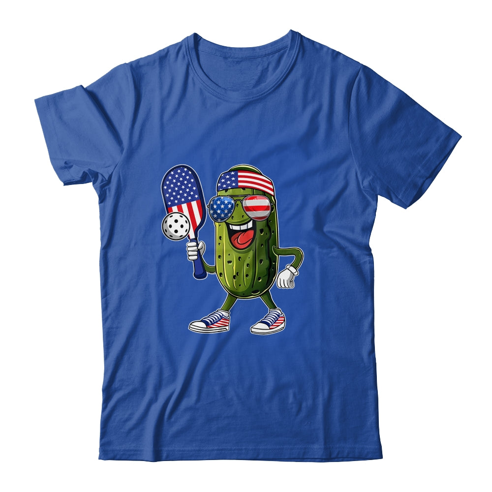 Funny Patriotic Pickle Playing Pickleball Paddle 4th Of July Shirt & Tank Top | siriusteestore