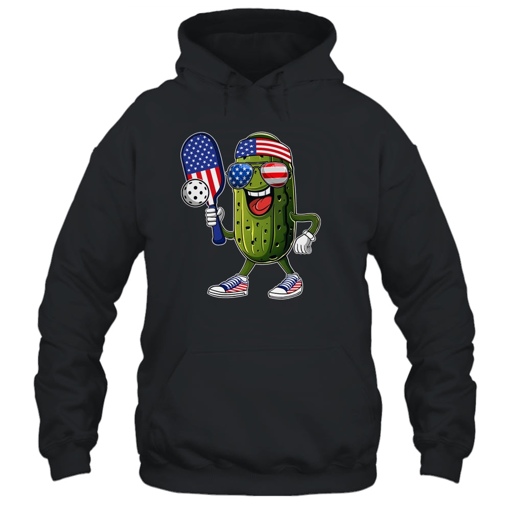 Funny Patriotic Pickle Playing Pickleball Paddle 4th Of July Shirt & Tank Top | siriusteestore