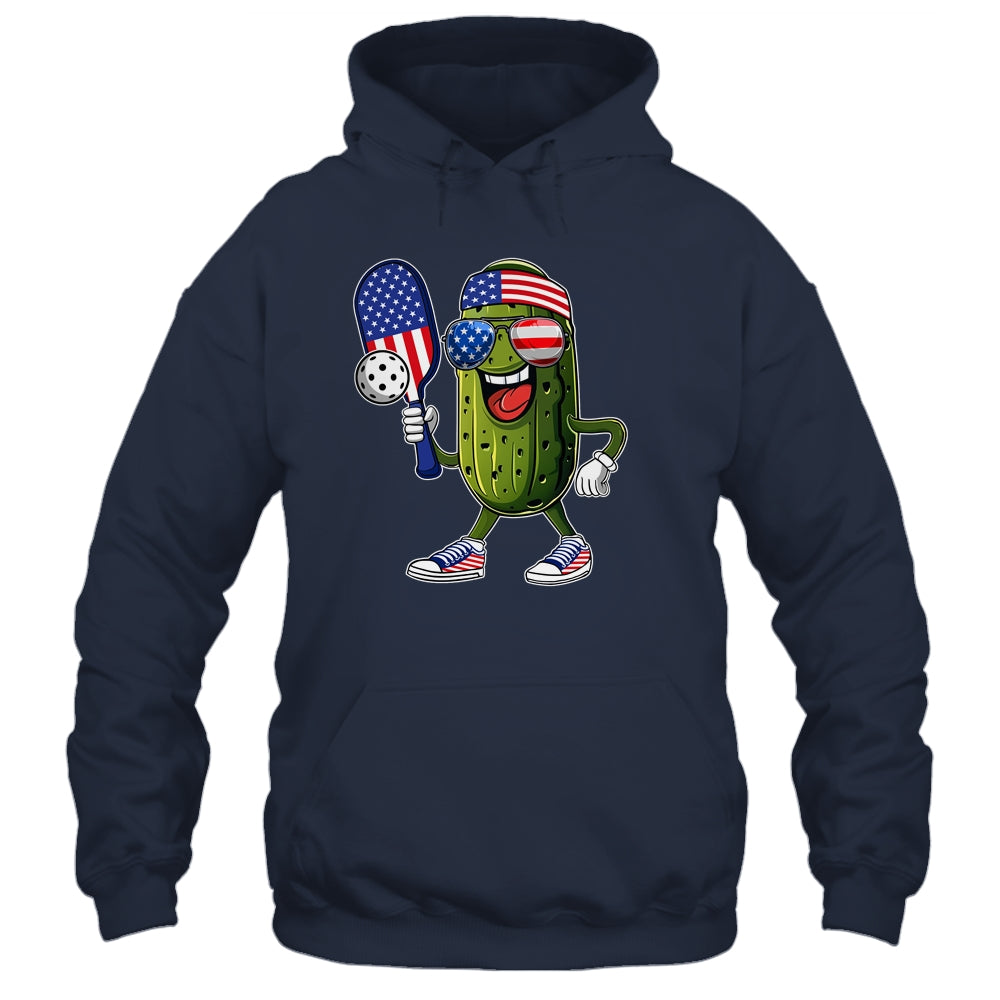 Funny Patriotic Pickle Playing Pickleball Paddle 4th Of July Shirt & Tank Top | siriusteestore