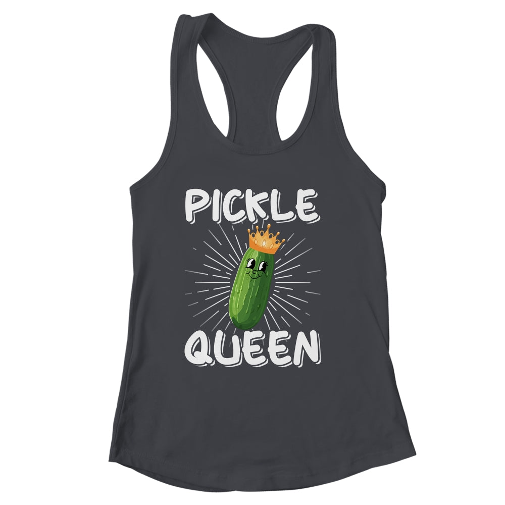 Funny Pickle Queen Art For Women Girls Cucumber Vegan Pickle Shirt & Tank Top | siriusteestore