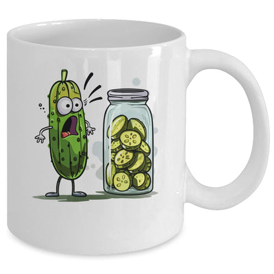 Funny Pickle Surprise A Cucumber And A Jar Of Sliced Pickles Mug | siriusteestore