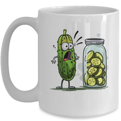 Funny Pickle Surprise A Cucumber And A Jar Of Sliced Pickles Mug | siriusteestore