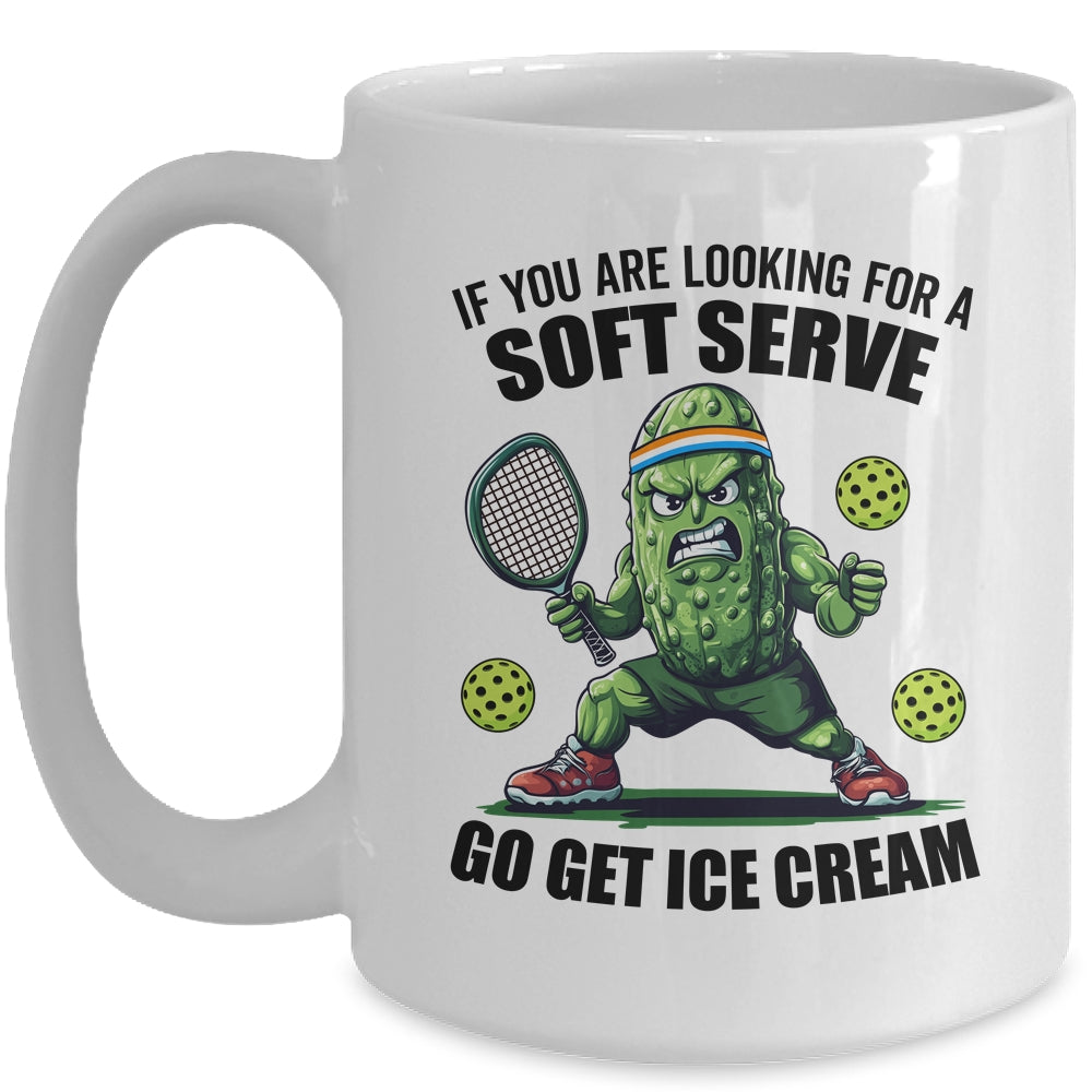 Funny Pickleball Playing Pickle Tennis Soft Serve Ice Cream Mug | siriusteestore