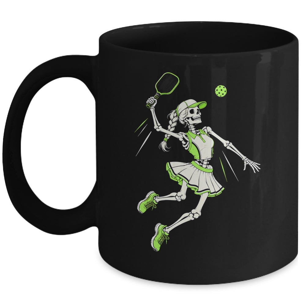 Funny Pickleball Skeleton Halloween Sport Spooky Women Mug | siriusteestore