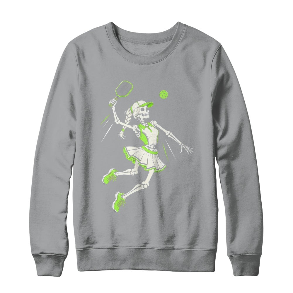 Funny Pickleball Skeleton Halloween Sport Spooky Women Shirt & Sweatshirt | siriusteestore