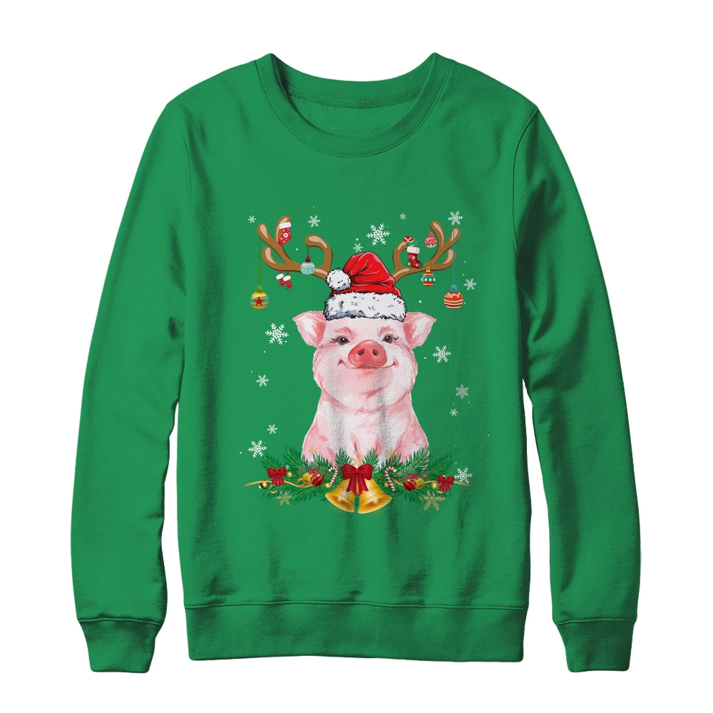 Funny Pig Reindeer Lights Ornament Santa Christmas Xmas Shirt & Sweatshirt | siriusteestore