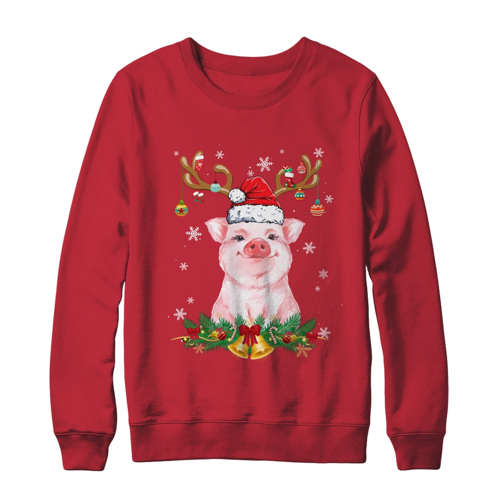 Funny Pig Reindeer Lights Ornament Santa Christmas Xmas Shirt & Sweatshirt | siriusteestore