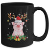 Funny Pig Reindeer Lights Ornament Santa Christmas Xmas Mug | siriusteestore