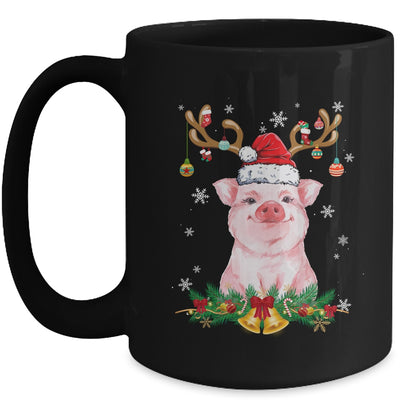 Funny Pig Reindeer Lights Ornament Santa Christmas Xmas Mug | siriusteestore