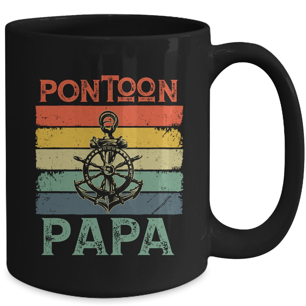 Funny Pontoon Papa Boat Owner Boating Pontoon Captain Men Mug | siriusteestore