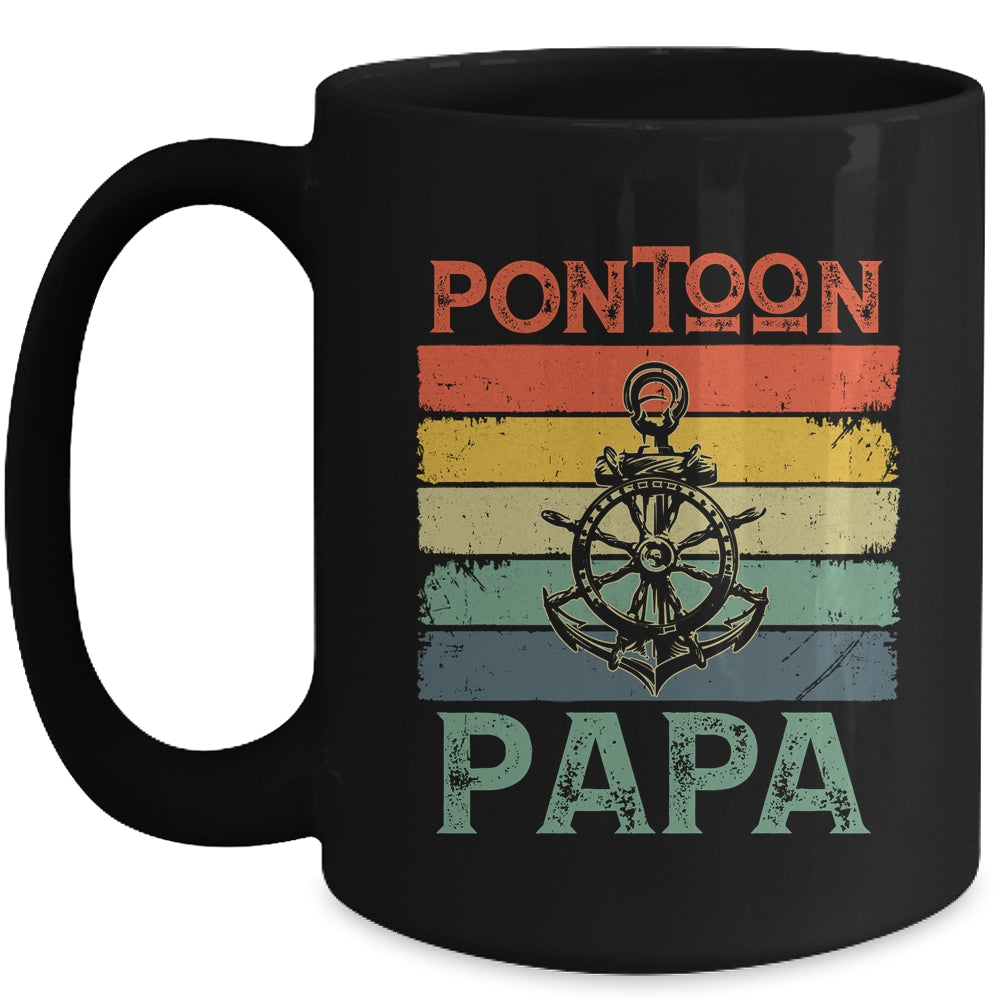 Funny Pontoon Papa Boat Owner Boating Pontoon Captain Men Mug | siriusteestore