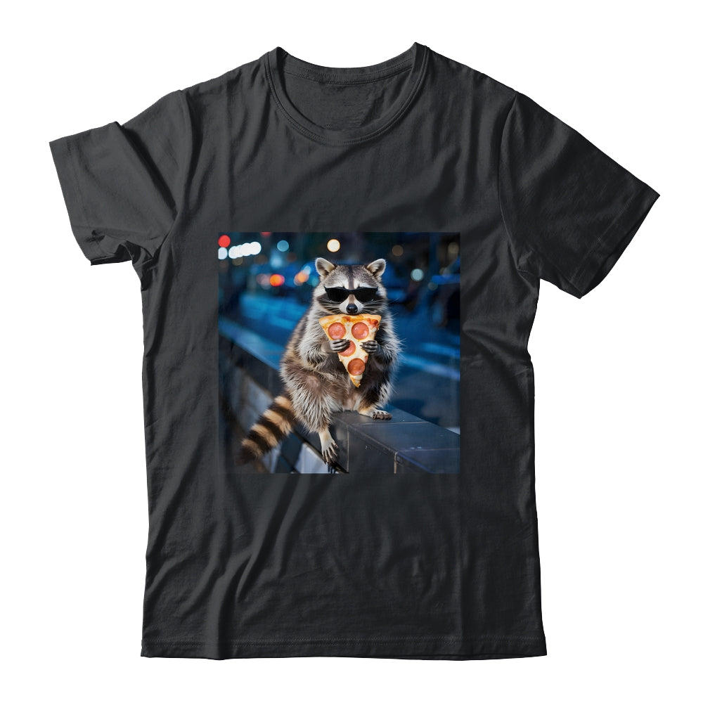 Funny Raccoon Eating Pizza Cute Animal Meme Men Women Shirt & Tank Top | siriusteestore