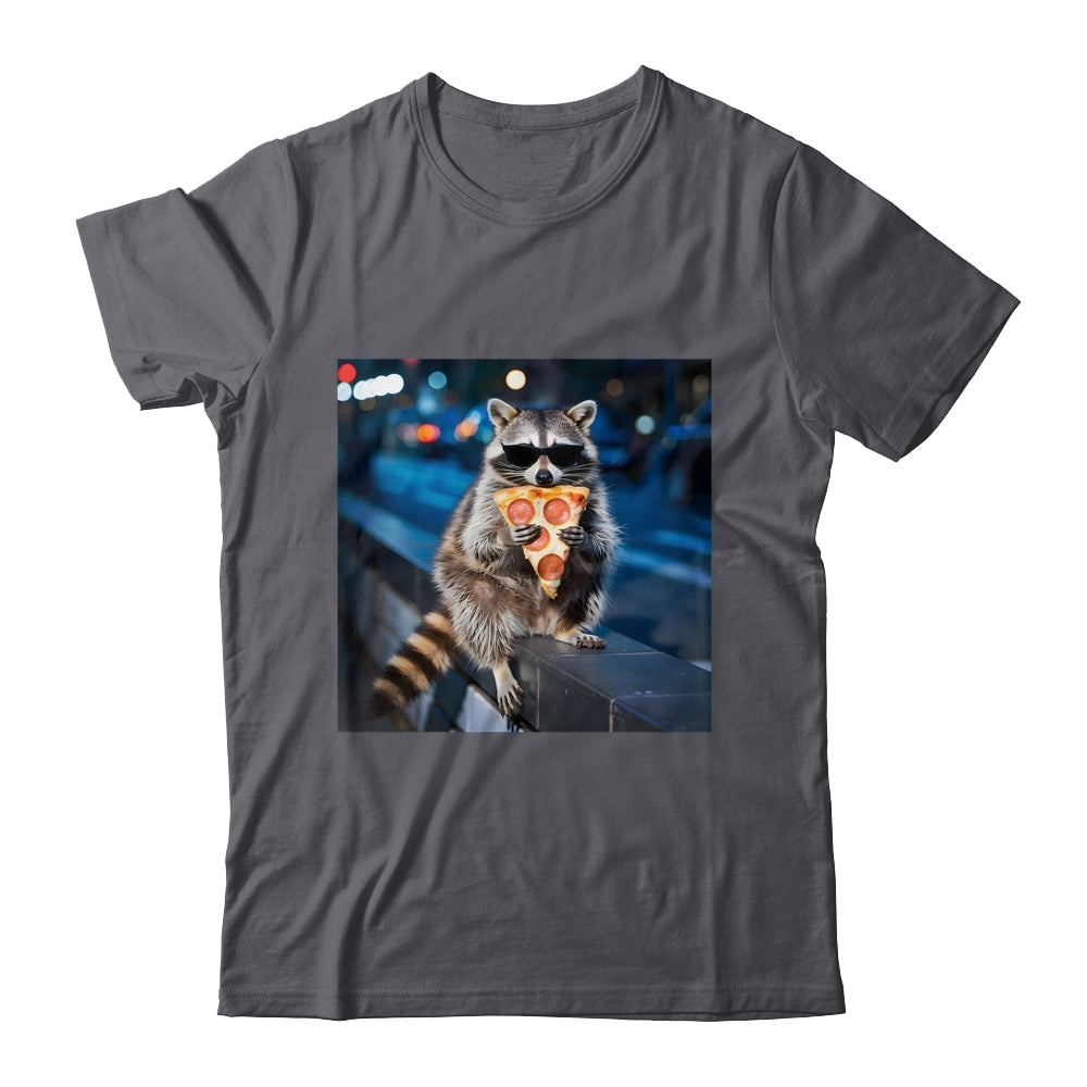 Funny Raccoon Eating Pizza Cute Animal Meme Men Women Shirt & Tank Top | siriusteestore
