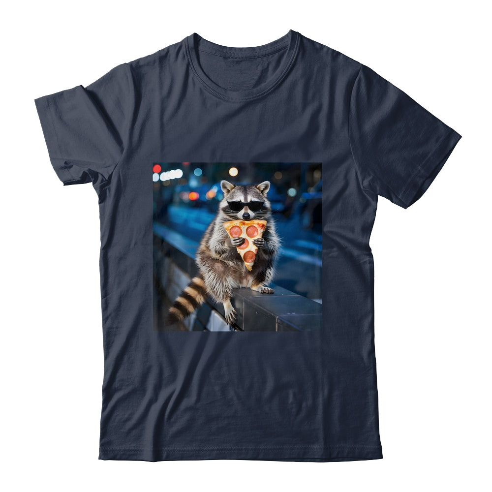 Funny Raccoon Eating Pizza Cute Animal Meme Men Women Shirt & Tank Top | siriusteestore