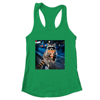Funny Raccoon Eating Pizza Cute Animal Meme Men Women Shirt & Tank Top | siriusteestore