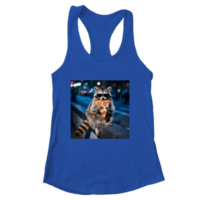 Funny Raccoon Eating Pizza Cute Animal Meme Men Women Shirt & Tank Top | siriusteestore