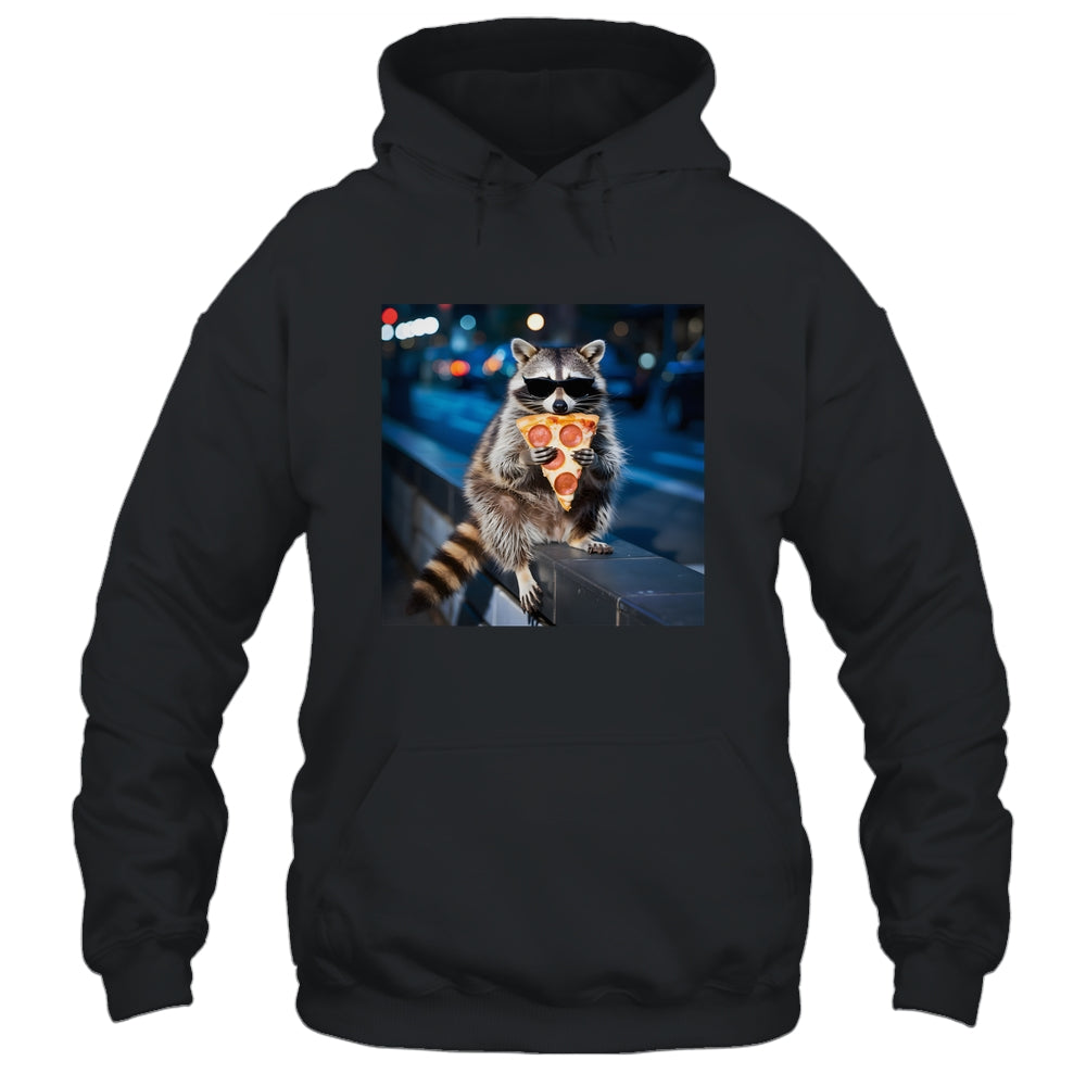 Funny Raccoon Eating Pizza Cute Animal Meme Men Women Shirt & Tank Top | siriusteestore