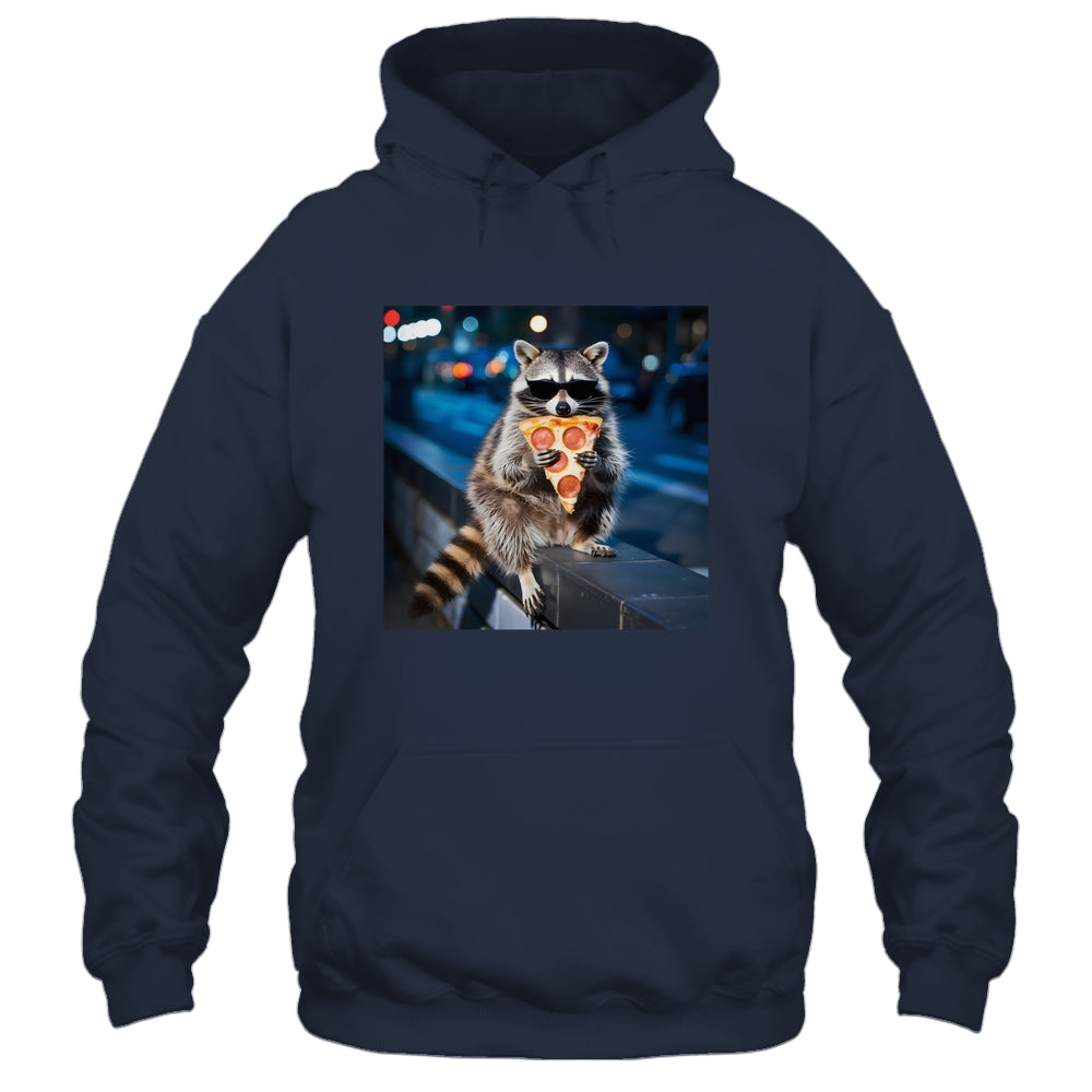 Funny Raccoon Eating Pizza Cute Animal Meme Men Women Shirt & Tank Top | siriusteestore