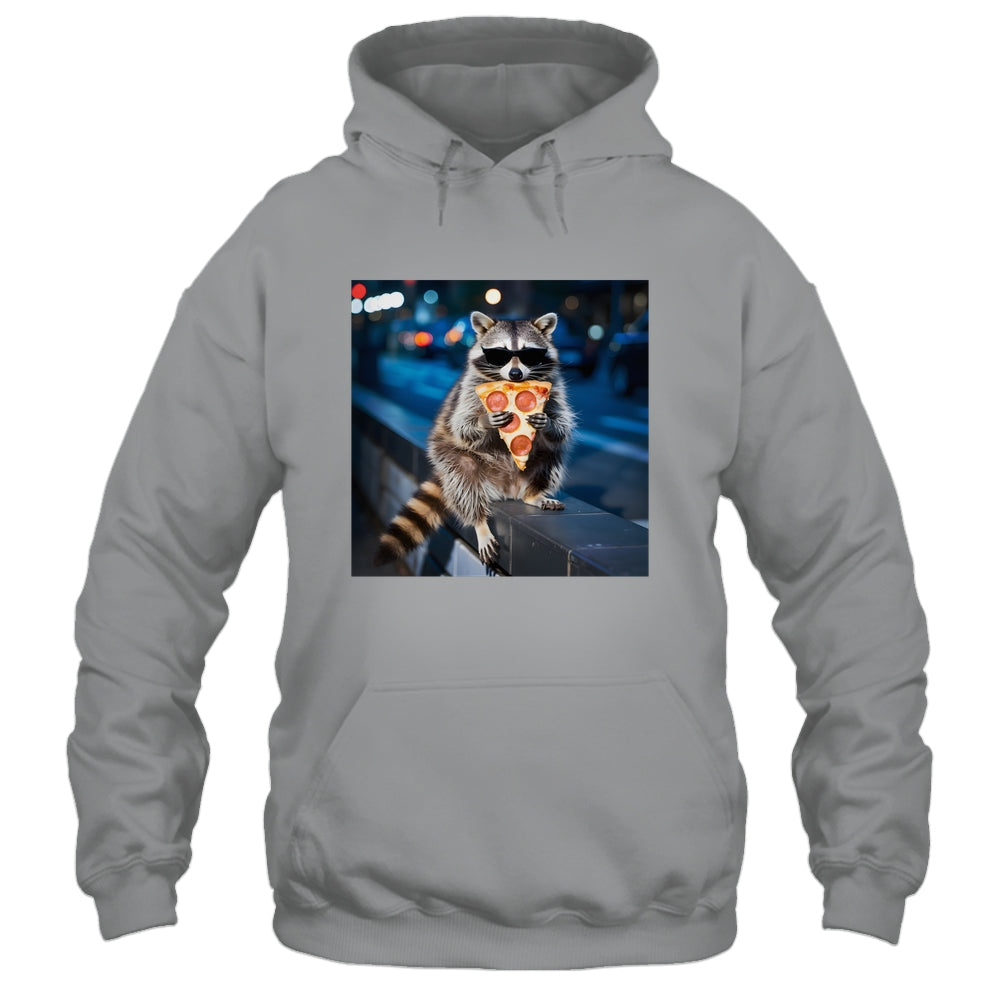 Funny Raccoon Eating Pizza Cute Animal Meme Men Women Shirt & Tank Top | siriusteestore