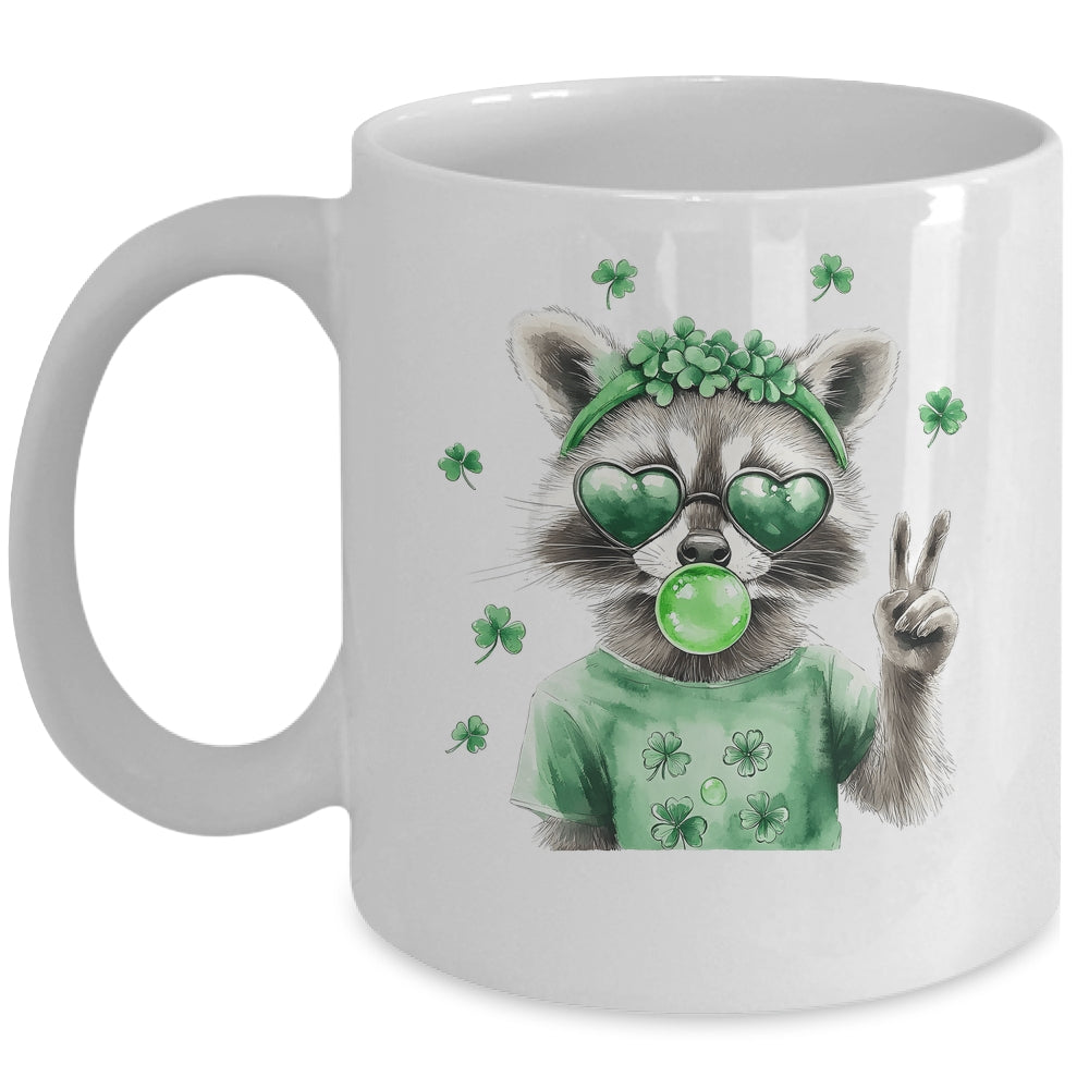 Funny Raccoon St Patrick's Day Retro Coquette Lucky Irish Mug | siriusteestore