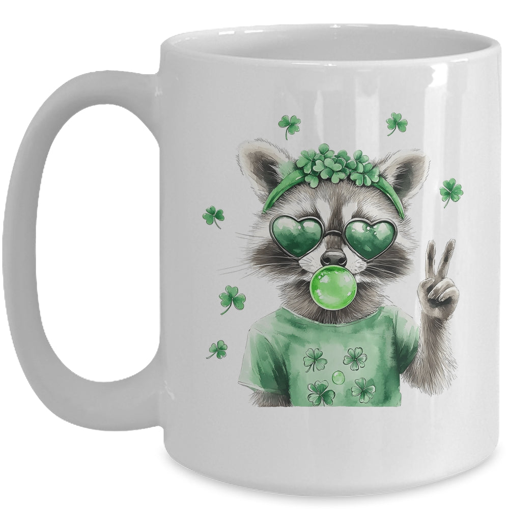 Funny Raccoon St Patrick's Day Retro Coquette Lucky Irish Mug | siriusteestore