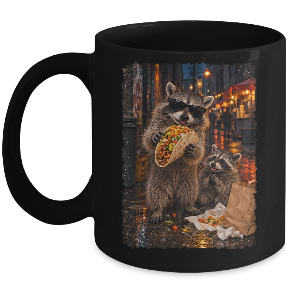 Funny Raccoons Men Women Eating Taco Meme Trash Panda Food Mug | siriusteestore