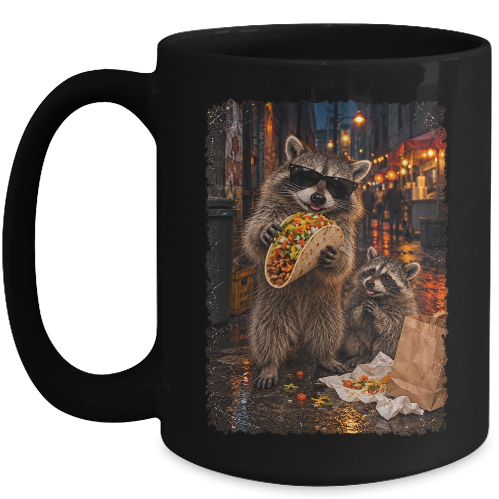 Funny Raccoons Men Women Eating Taco Meme Trash Panda Food Mug | siriusteestore