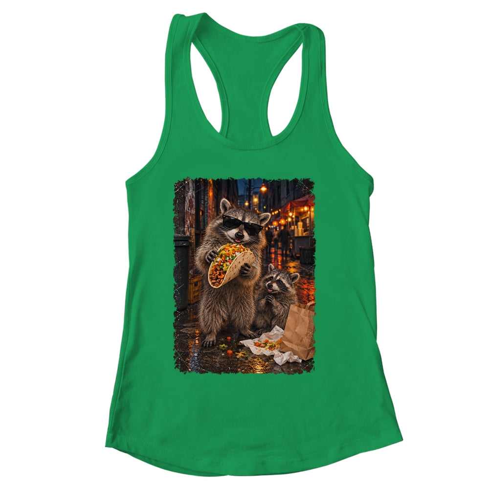Funny Raccoons Men Women Eating Taco Meme Trash Panda Food Shirt & Tank Top | siriusteestore