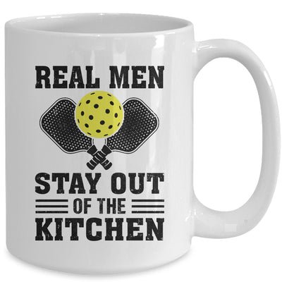 Funny Real Men Stay Out The Kitchen Pickleball Player Design Mug | siriusteestore