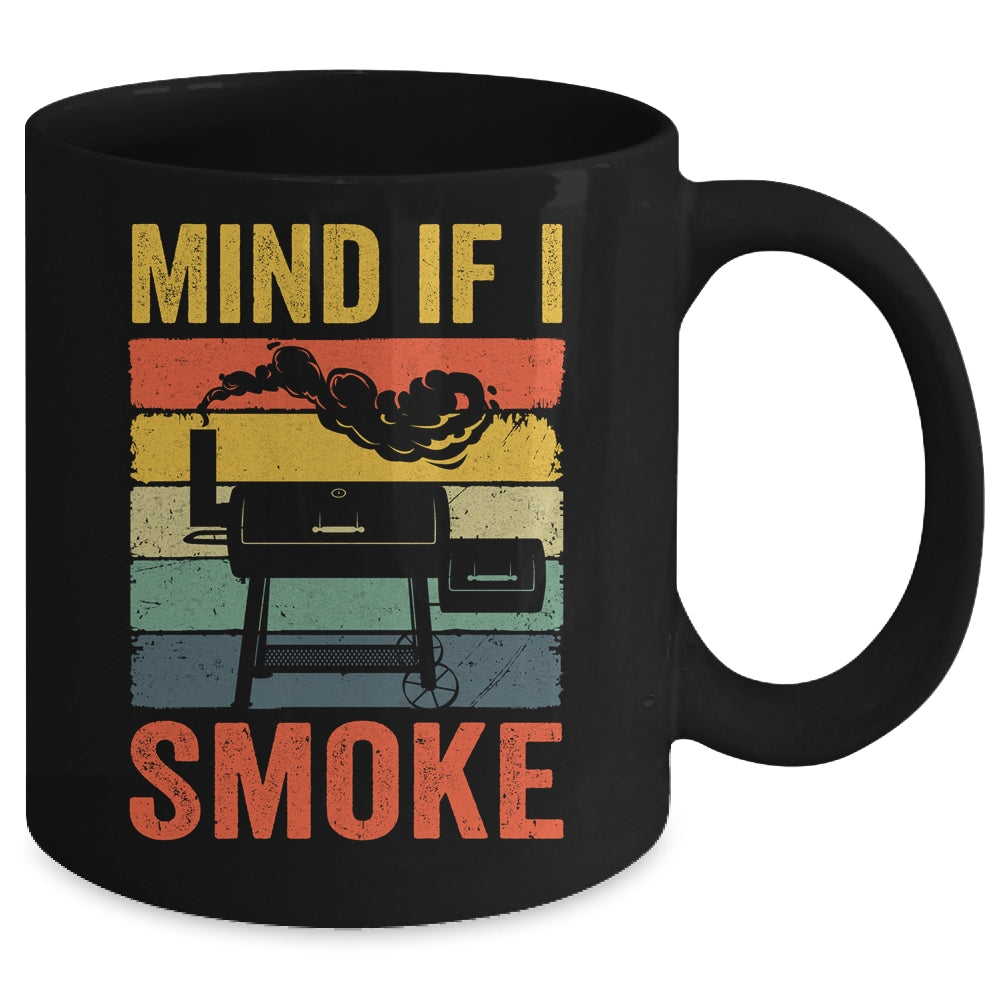 Funny Retro BBQ Party Smoker Chef Dad Mind If I Smoke Mug | siriusteestore