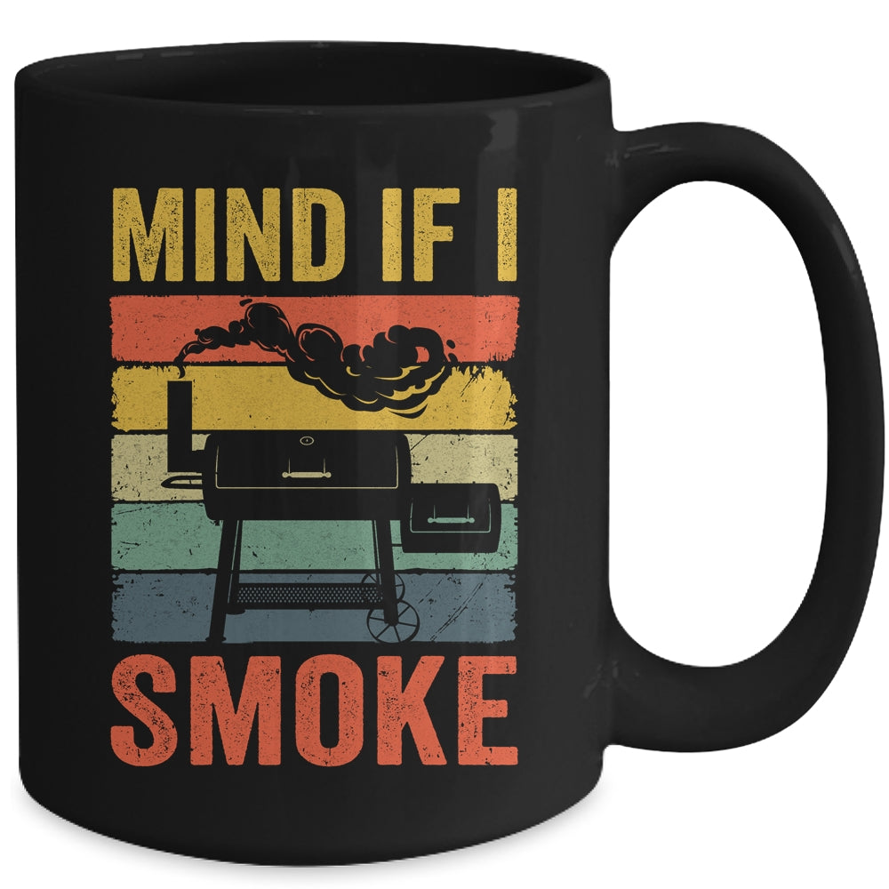 Funny Retro BBQ Party Smoker Chef Dad Mind If I Smoke Mug | siriusteestore